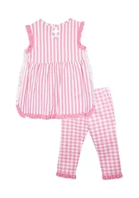 Girls 4-6x Stripe Top and Leggings Set
