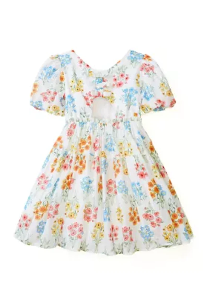 Girls 4-6x Floral Cotton Party Dress