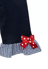 Girls 4-6x Seersucker Top and Ruffle Leggings Set