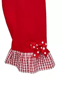 Girls 4-6x Berry Seersucker Top and Ruffle Leggings Set
