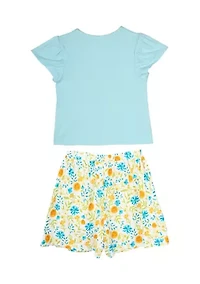 Girls 4-6x Cowgirl Hat Graphic Top and Printed Skort Set