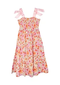 Girls 7-16 Floral Bow Shoulder Maxi Dress