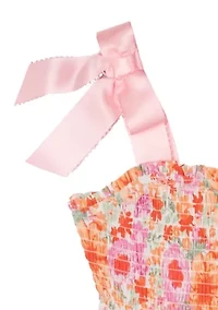 Girls 7-16 Floral Bow Shoulder Maxi Dress