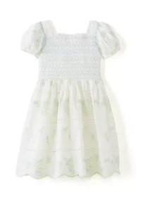 Girls 4-6x Smocked Embroidered Eyelet Dress