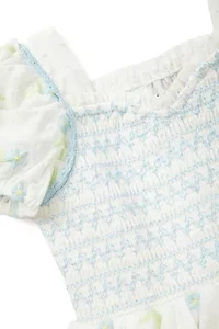 Girls 4-6x Smocked Embroidered Eyelet Dress