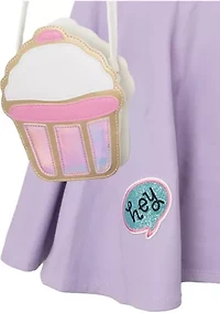 Girls 4-6x Smiley Printed Dress with Crossbody Bag