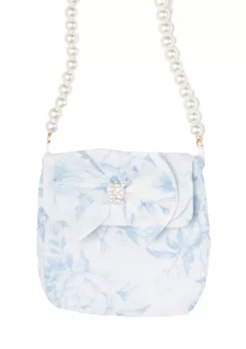 Girls 4-6x Toile Bow Waist Dress