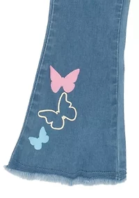Girls 4-6 Butterfly Sweater and Flare Jeans Set