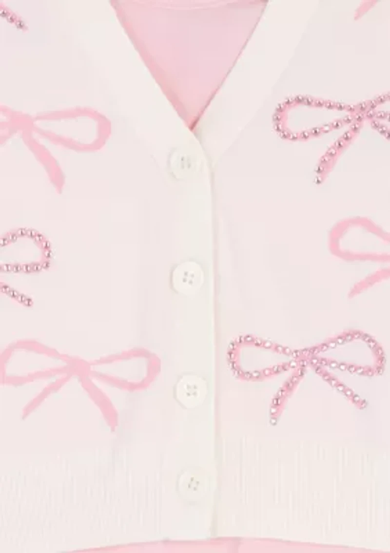 Girls 4-6 Bow Sweater and Pink Jeans Set