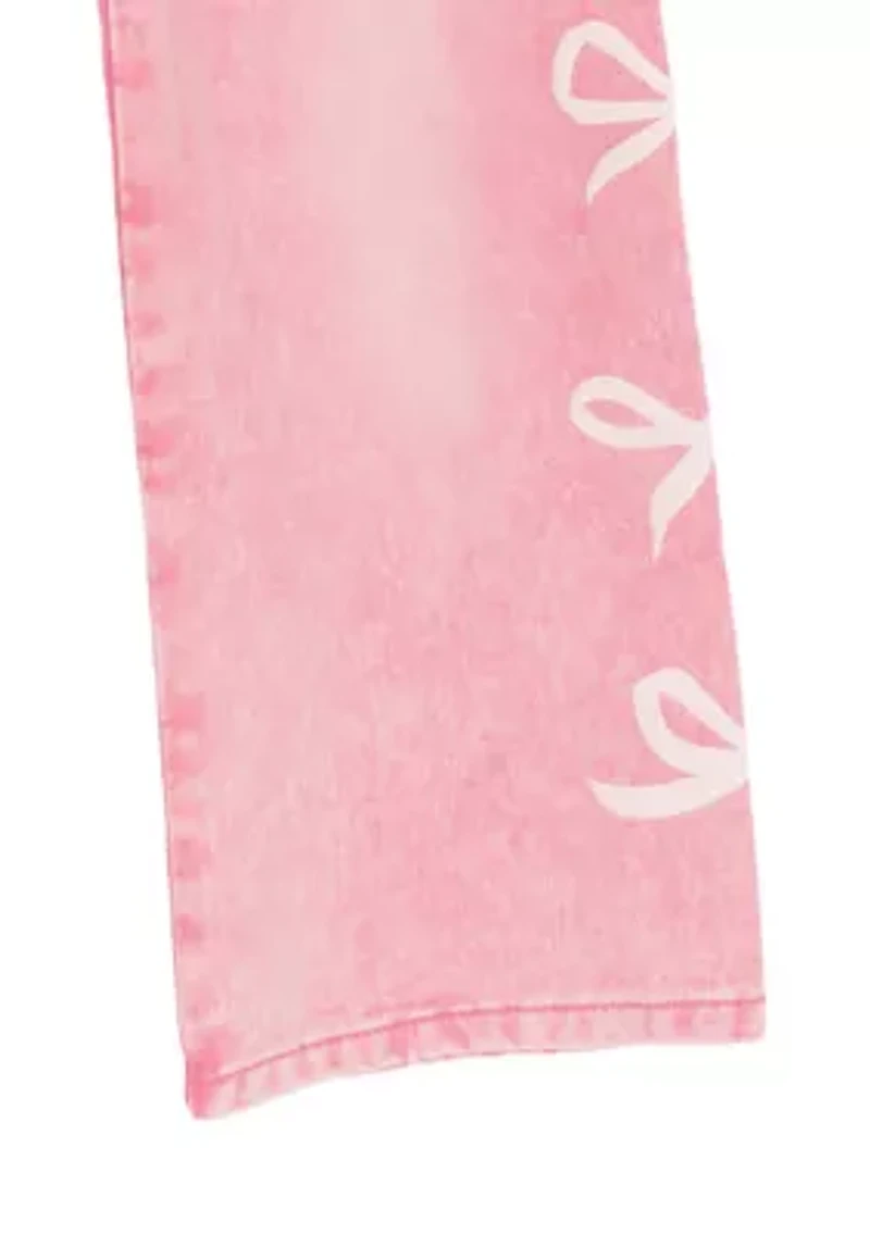 Girls 4-6 Bow Sweater and Pink Jeans Set