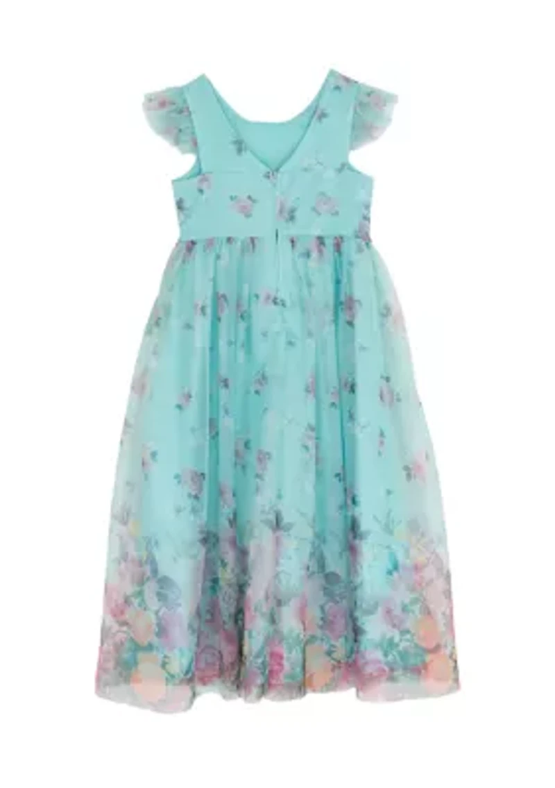 Girls 4-6x Print Mesh Maxi Dress