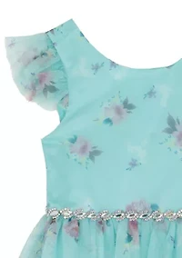 Girls 4-6x Print Mesh Maxi Dress