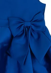 Girls 4-6 Royal Blue Bow Waist Mikado Dress