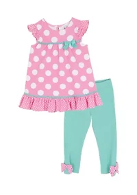 Girls 4-6x Top and Leggings Interlock Set