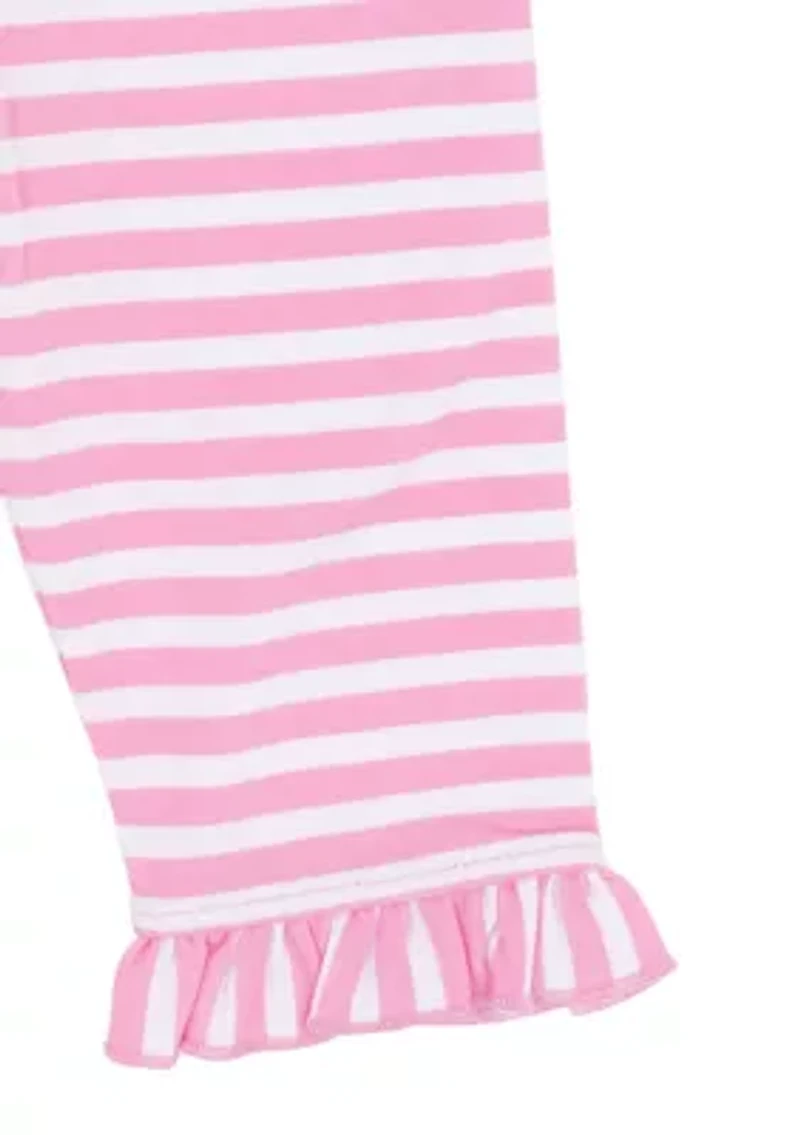 Girls 4-6 Check Striped Interlock Set