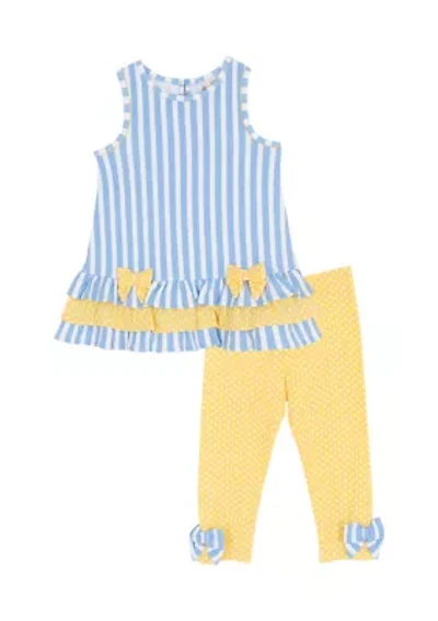 Grils 4-6x Striped Shirt and Leggings Interlock Set