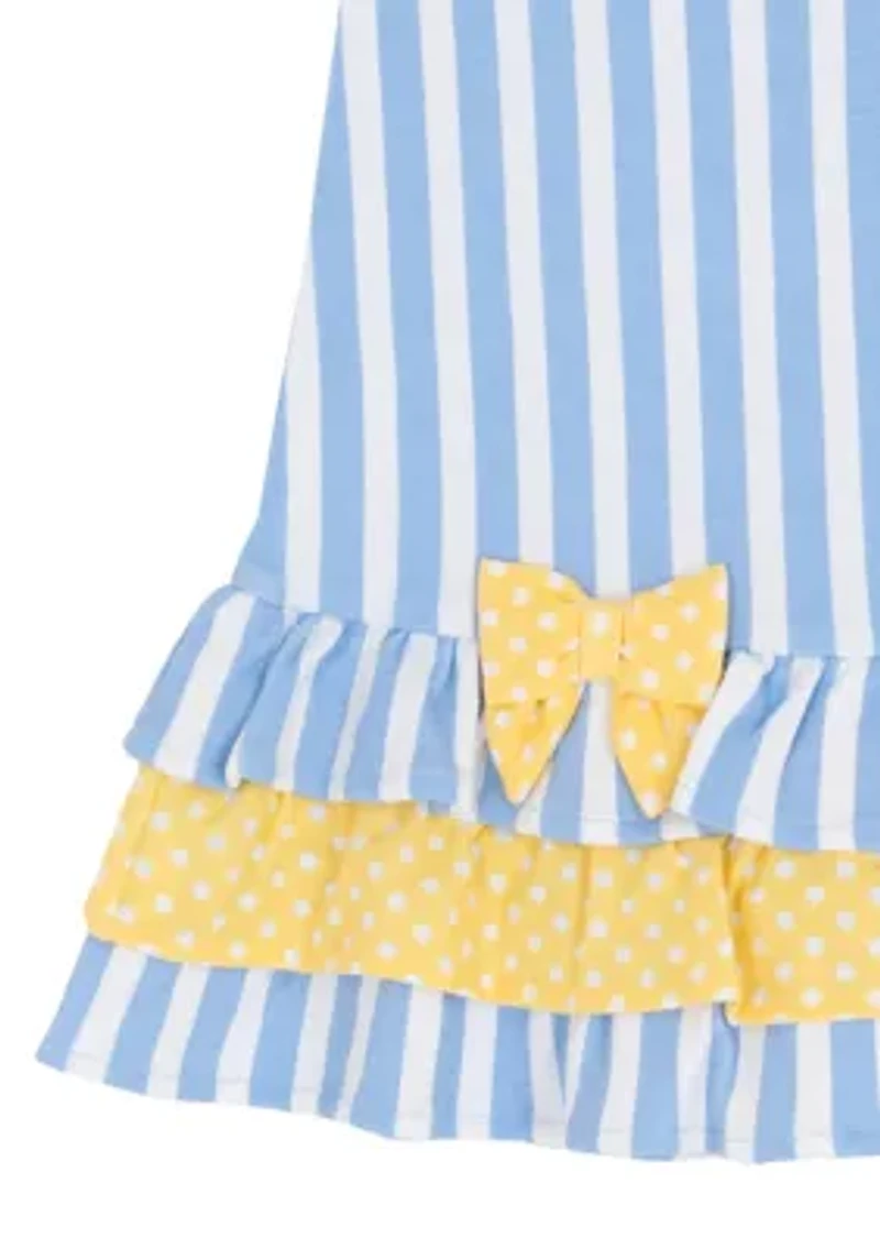 Grils 4-6x Striped Shirt and Leggings Interlock Set