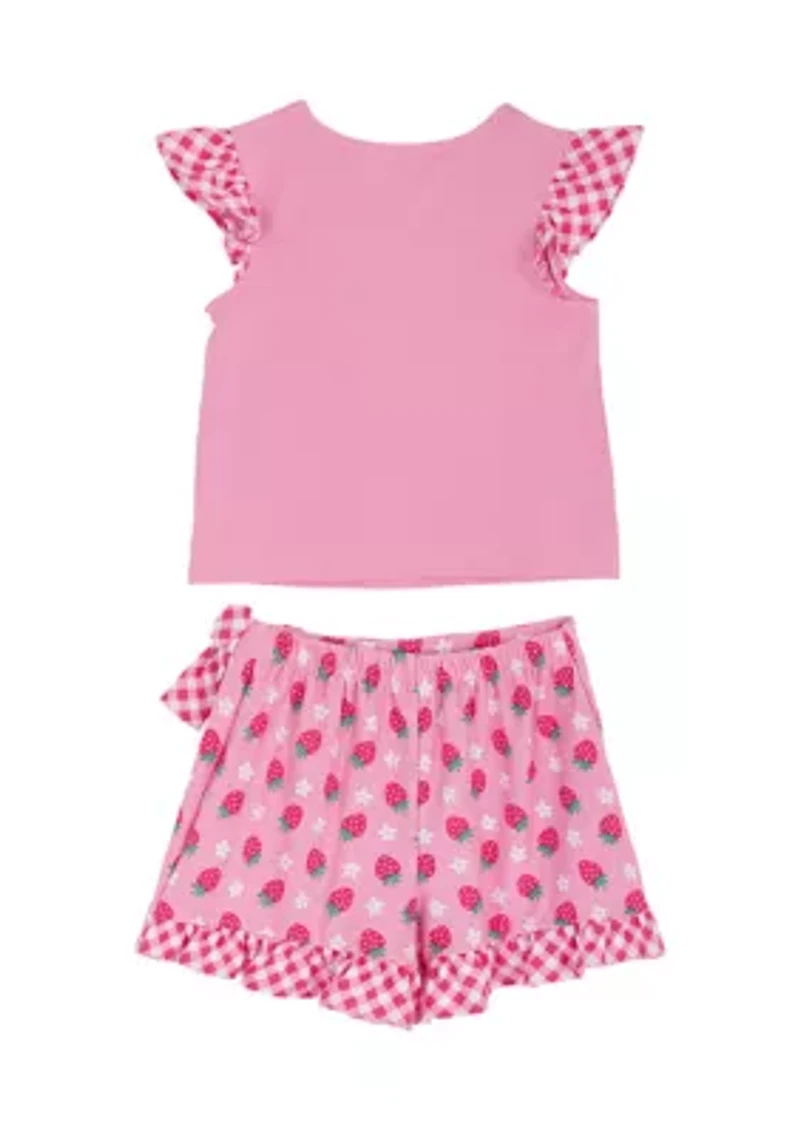 Girls 4-6x Strawberry Knit Top and Skort