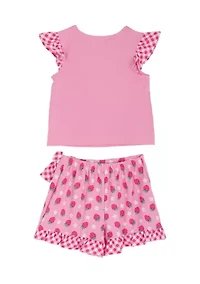 Girls 4-6x Strawberry Knit Top and Skort
