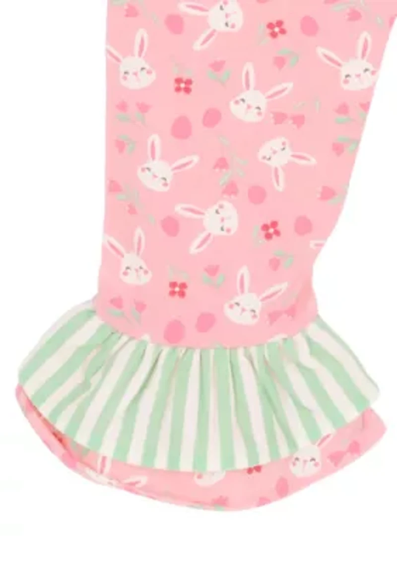 Girls 4-6x Striped Bunny Shirt and Leggings Set