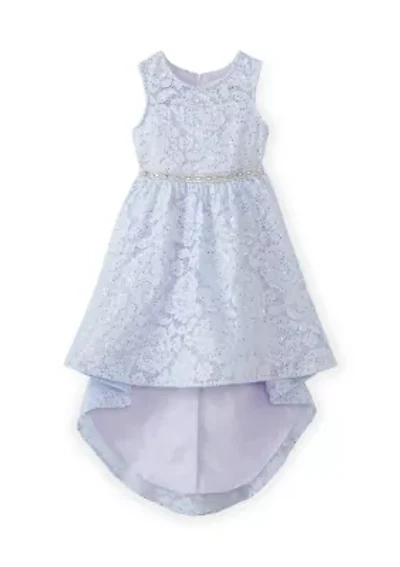 Girls 4-6 Glitter Lace Hi Low Dress