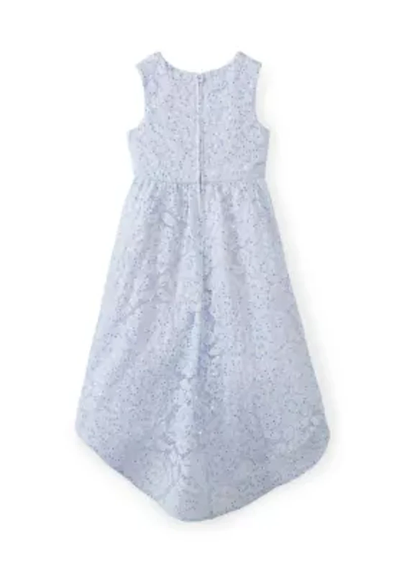 Girls 4-6 Glitter Lace Hi Low Dress