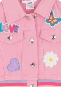 Girls 4-6 Pink Denim Jacket Multi Tutu Set