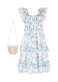 Girls 4-6x Floral Mesh Maxi Dress