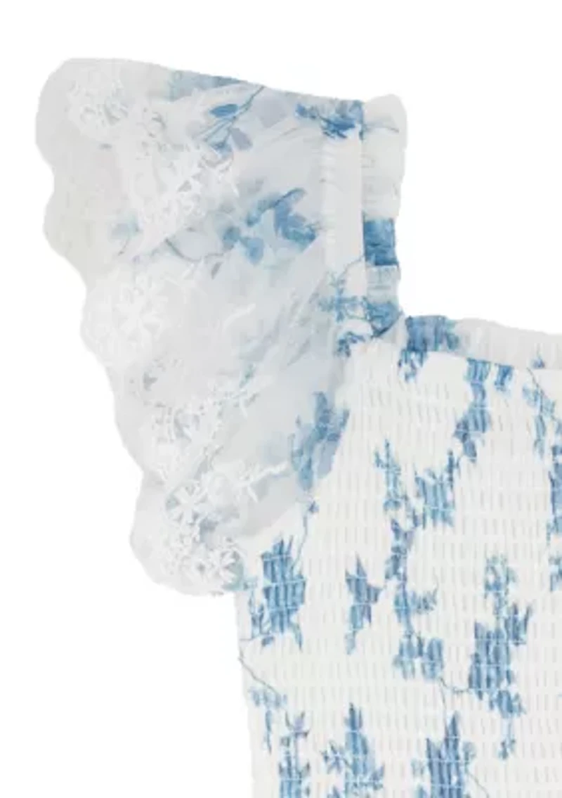 Girls 4-6x Floral Mesh Maxi Dress