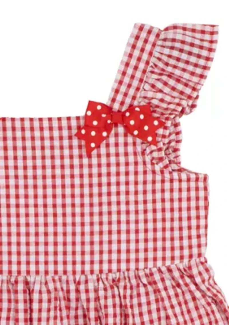 Girls 4-6 Strawberry Seersucker Capri Set