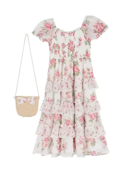 Girls 4-6 Print Chiffon Dress