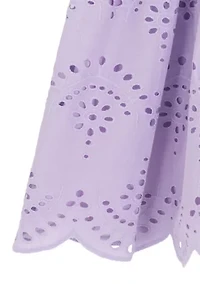 Girls 4-6 Puff Sleeve Eyelet Dress