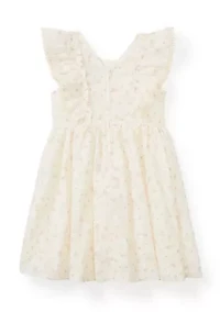 Girls 4-6x Floral Clip Dot Double Bow Dress