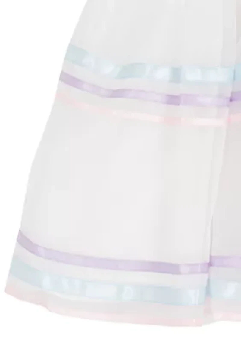 Girls 4-6 Flower Bodice Ribbon Skirt