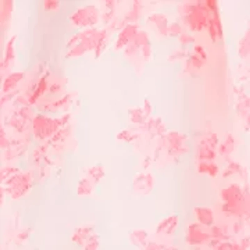 Girls 4-6 Pink Floral Smocked Tiered Top