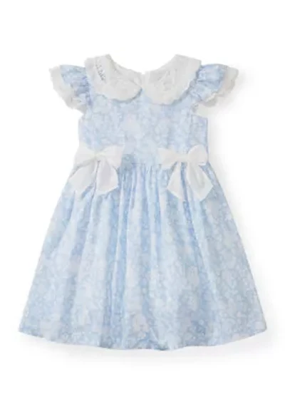 Girls 4-6x Floral Dress with Side Bows