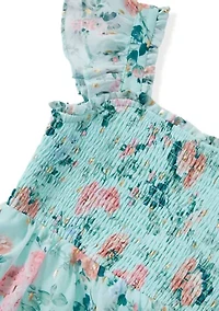 Girls 4-6 Floral Lurex Chiffon Dress