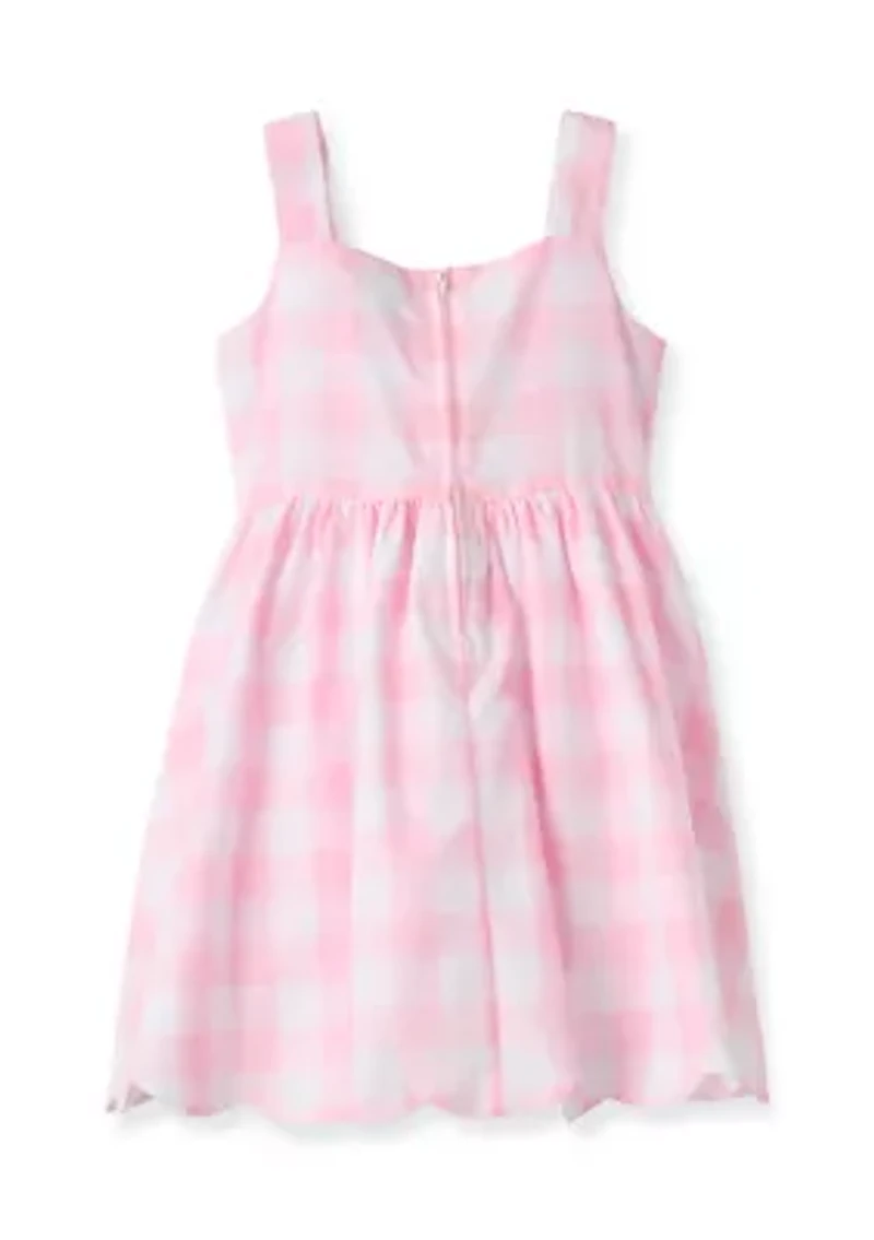 Girls 4-6 Pink Gingham Dress with Matching Pouch