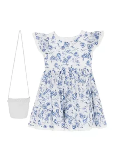 Girls 4-6 Floral Toile Dress
