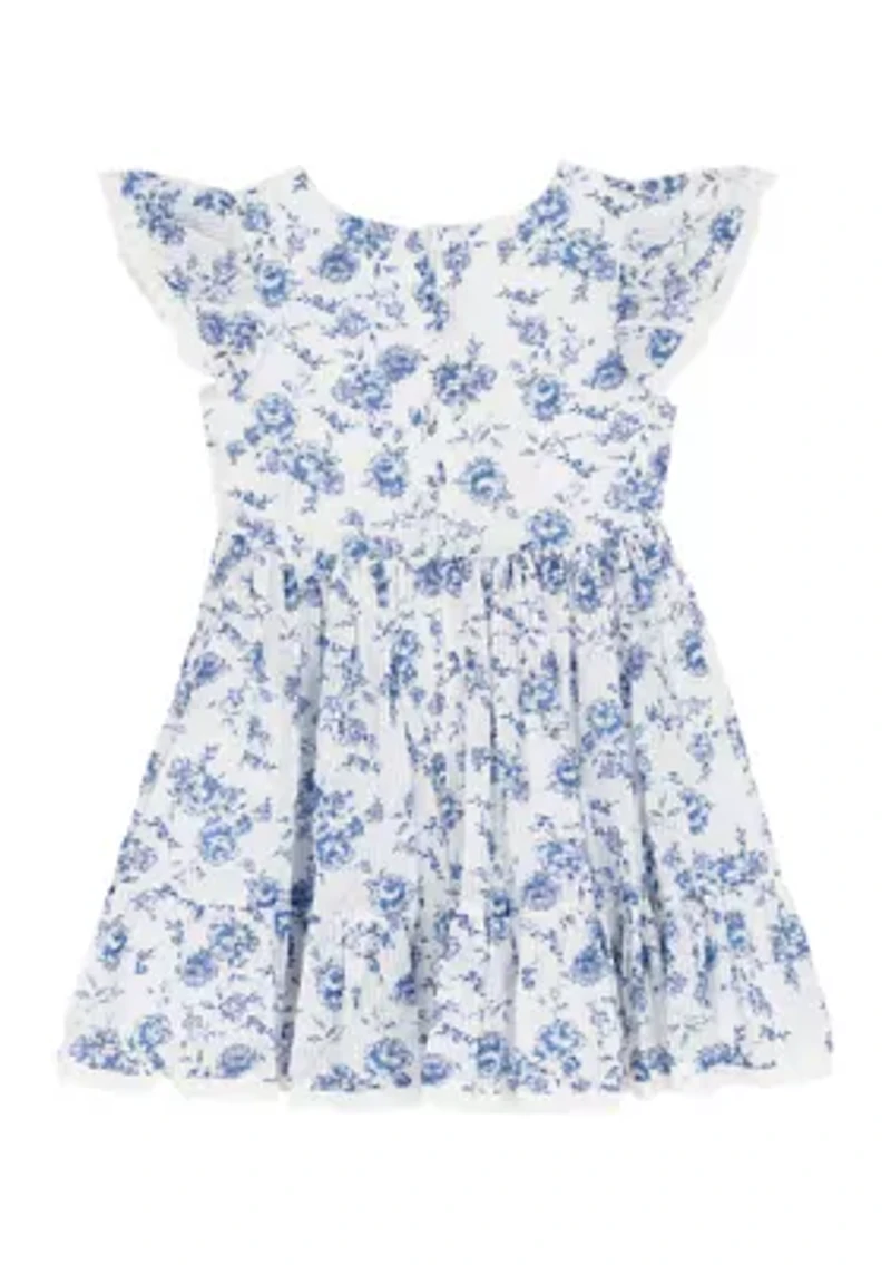 Girls 4-6 Floral Toile Dress