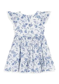 Girls 4-6 Floral Toile Dress