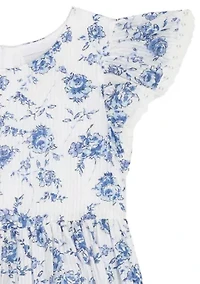 Girls 4-6 Floral Toile Dress
