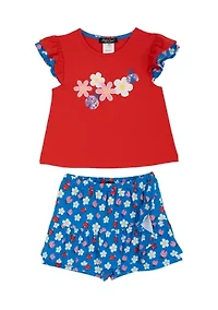 Girls 4-6x Flower Knit Top and Skort