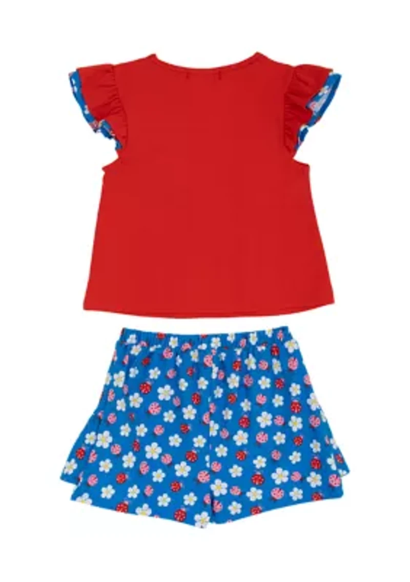 Girls 4-6x Flower Knit Top and Skort