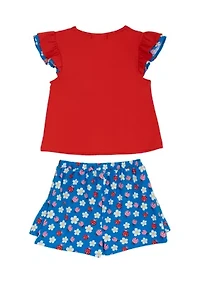 Girls 4-6x Flower Knit Top and Skort