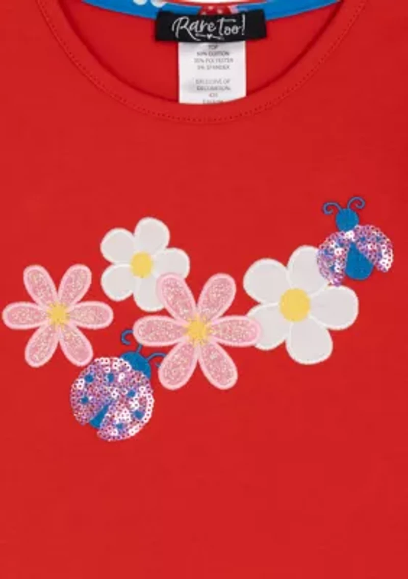 Girls 4-6x Flower Knit Top and Skort