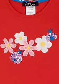 Girls 4-6x Flower Knit Top and Skort