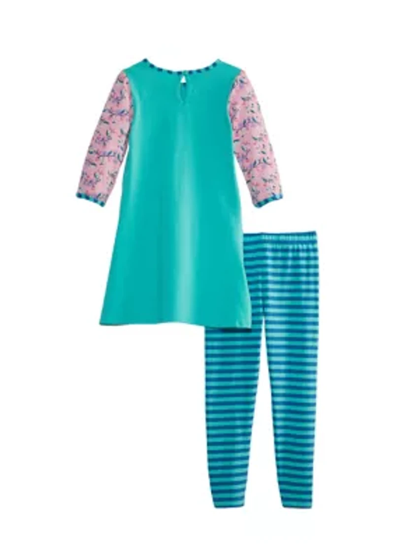 Girls 4-6x Strawberry Stripe Mint Set