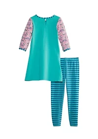 Girls 4-6x Strawberry Stripe Mint Set