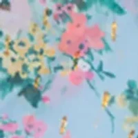 Girls 7-16 Floral Lurex Clip Dot Chiffon Smocked Dress with Ruffle Hem